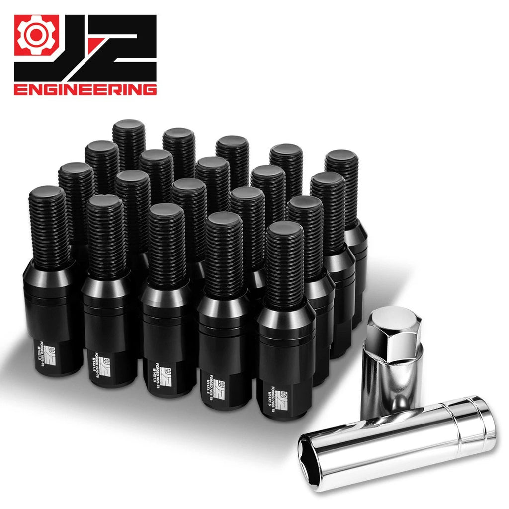 20Pcs Closed End Lug Nuts M14x1.5 for J2 (Black)