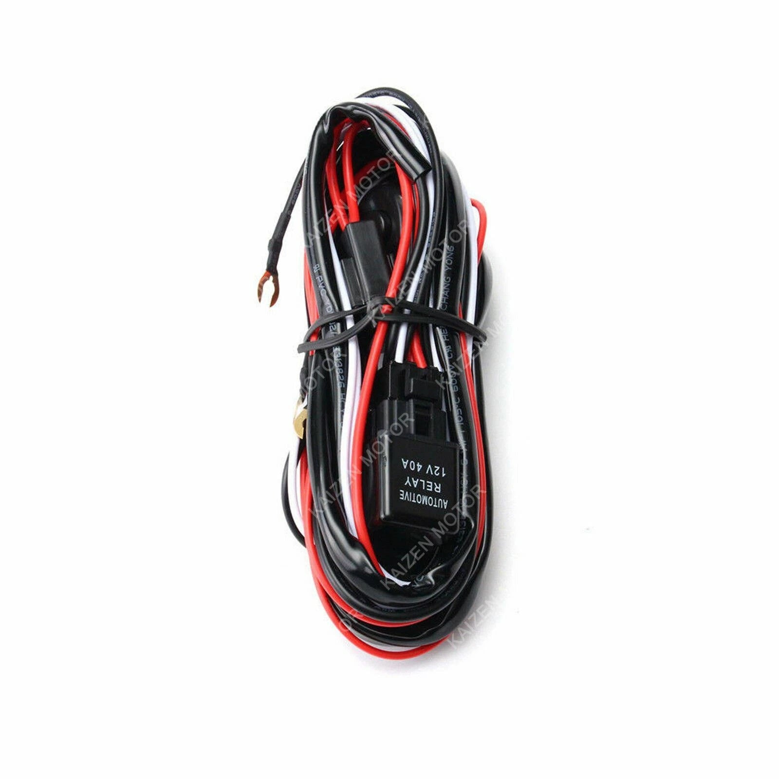 Universal LED Light Bar Wiring Harness Kit for 40 Amp Relay Fuse Switch (-)