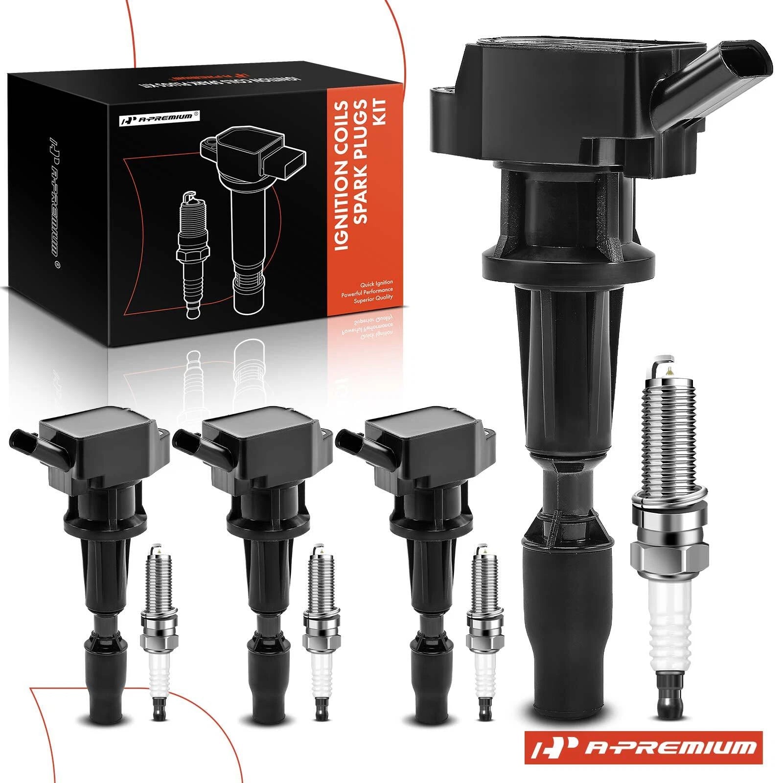 Set of 4 Ignition Coils & 4 Iridium Spark Plugs for Kia Niro Hyundai Ioniq (2017–2022)