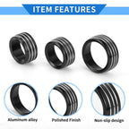 Set of 3 AC Media Tune Switch Knob Cover Rings for Dodge Challenger (2015–2019) Black
