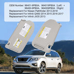 Tan Sun Visor Pair with Lamp for Nissan Pathfinder (2013-2018)
