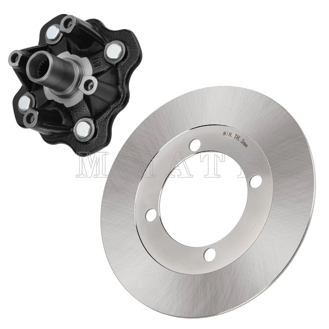 Front Wheel Hub & Disc Rotor for Suzuki Eiger 400, Vinson 500 (2002–2007)
