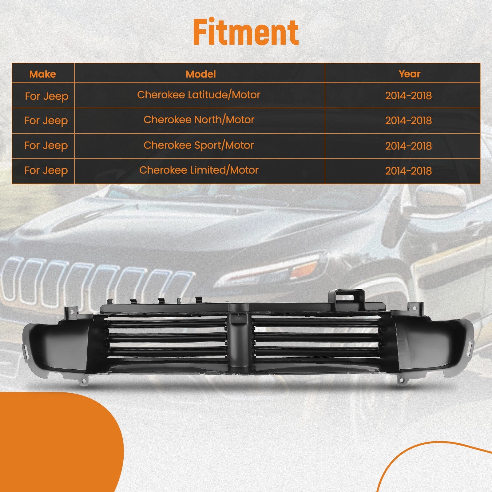 Front Active Grille Shutter Assembly for Jeep Cherokee (2014–2018)