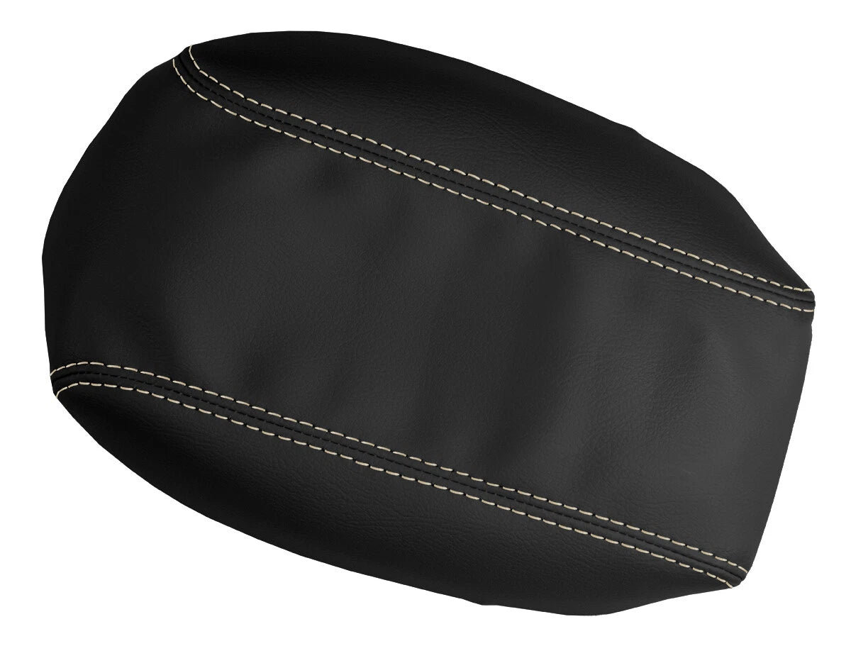 Leather Console Lid Armrest Cover for Toyota Corolla (2014–2019) Beige Stitch