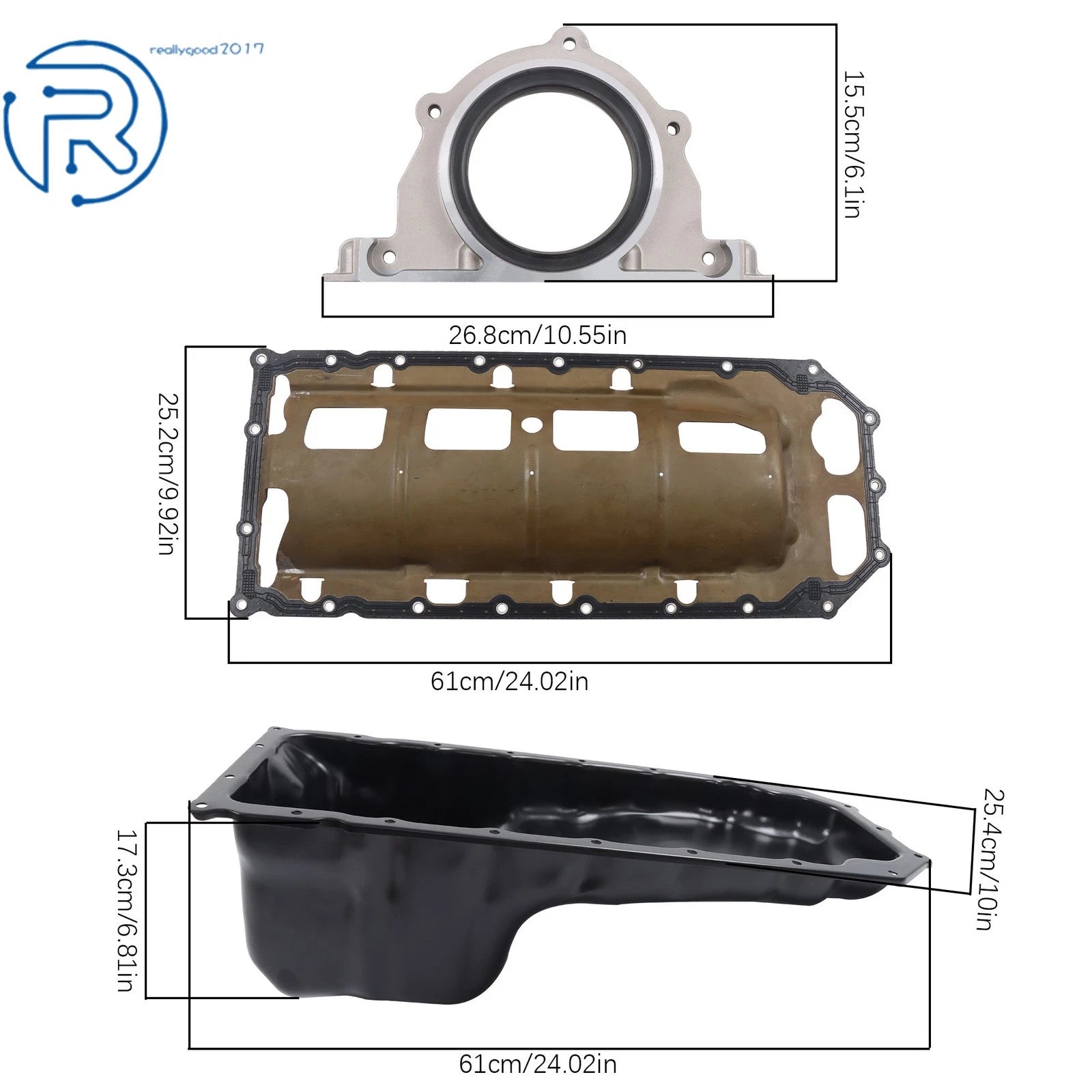 Engine Oil Pan with Lower Gasket Set for Dodge Ram 1500 2500 3500