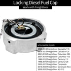 Locking Diesel Fuel Cap for Freightliner Cascadia Columbia (1996-2018)