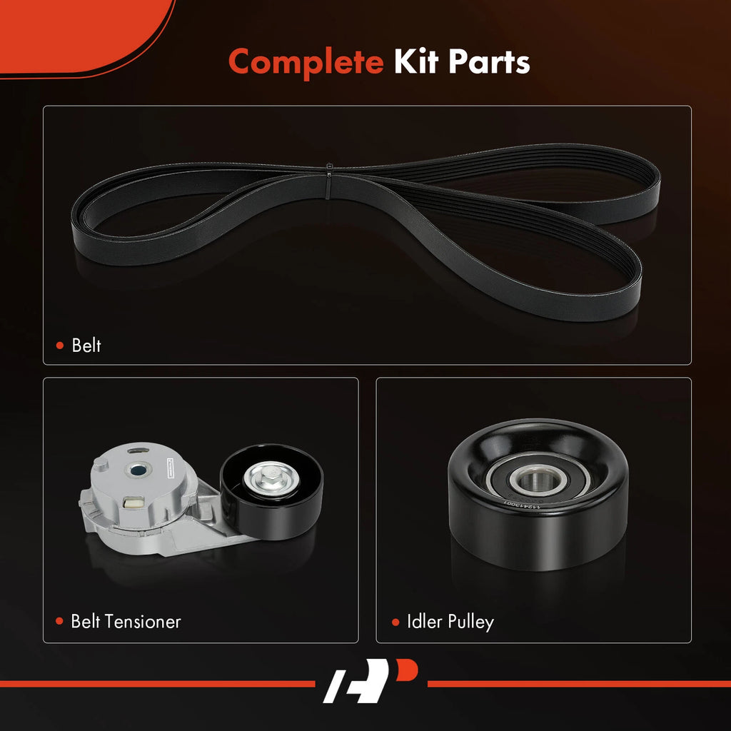 3X Serpentine Belt Drive Component Kit for Buick Rainier (2004-2007)