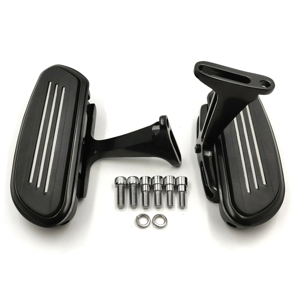 Set of 2 Black Streamline Passenger Footboards for Harley Touring (1993–2018)