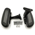 Set of 2 Black Streamline Passenger Footboards for Harley Touring (1993–2018)