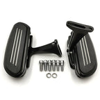 Set of 2 Black Streamline Passenger Footboards for Harley Touring (1993–2018)