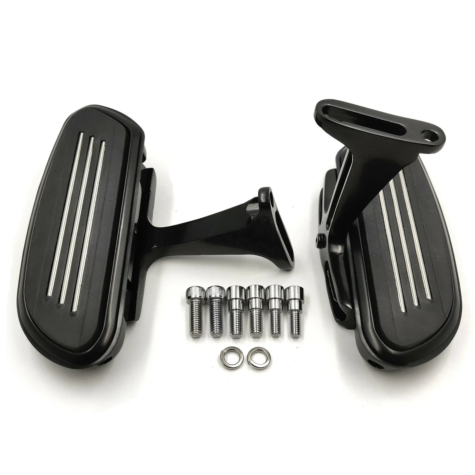 Set of 2 Black Streamline Passenger Footboards for Harley Touring (1993–2018)
