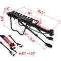 Rear Carrier Luggage Rack for Bicycle (24" 25" 26") - 10kg Capacity, Black