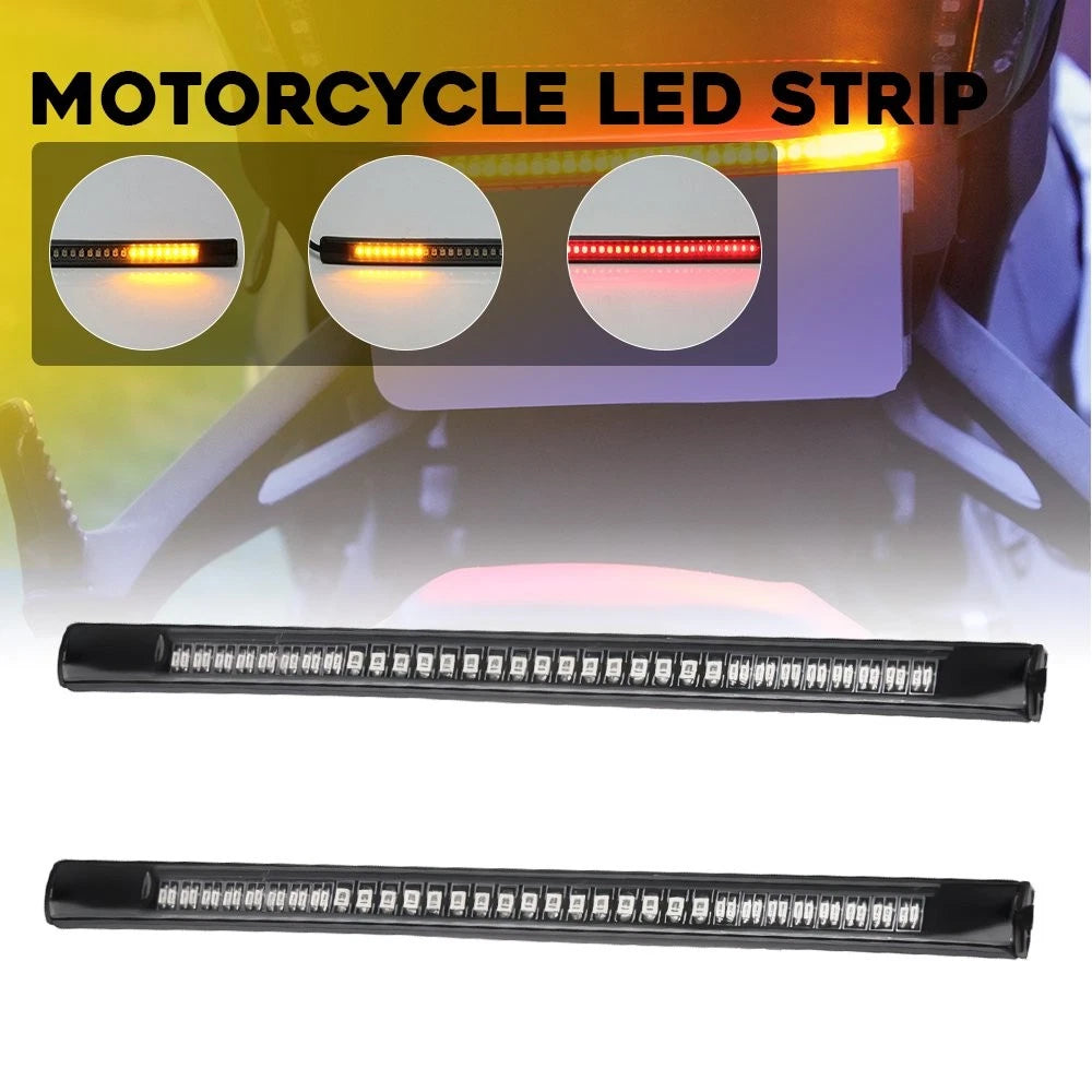 2X 8" Universal Flexible LED Brake Turn Signal Tail Light Strip