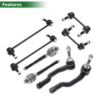 8pcs Front Suspension Kit Tie Rod End Sway Bar Link for Ford Fusion (2006–2012)