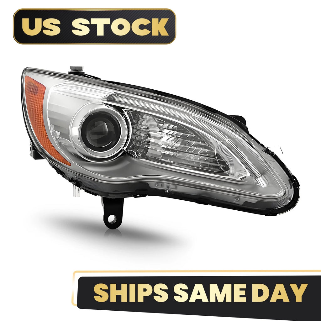 LED DRL Chrome Halogen Projector Headlight Right for Chrysler 200 (2011–2014)
