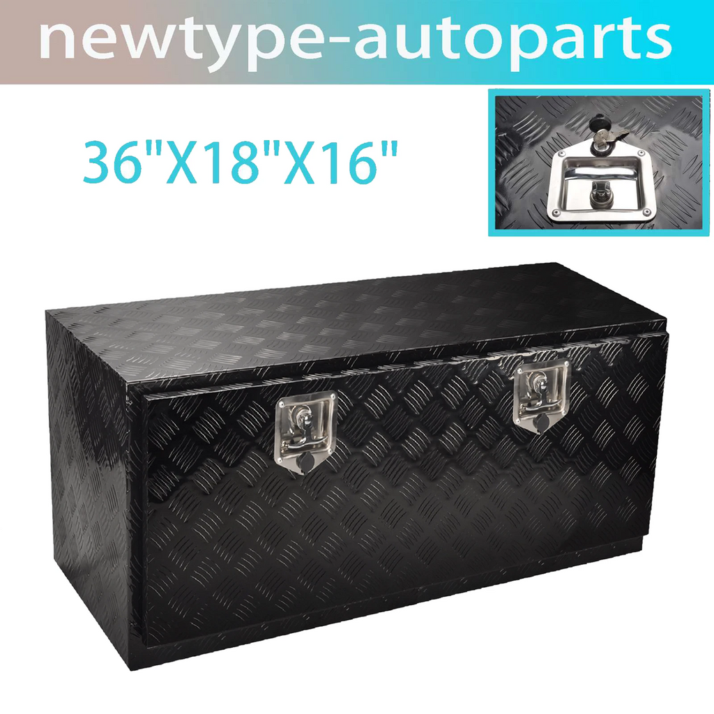 36" x 17" x 18" Black Aluminum Tool Box for Pickup Truck (Fits )