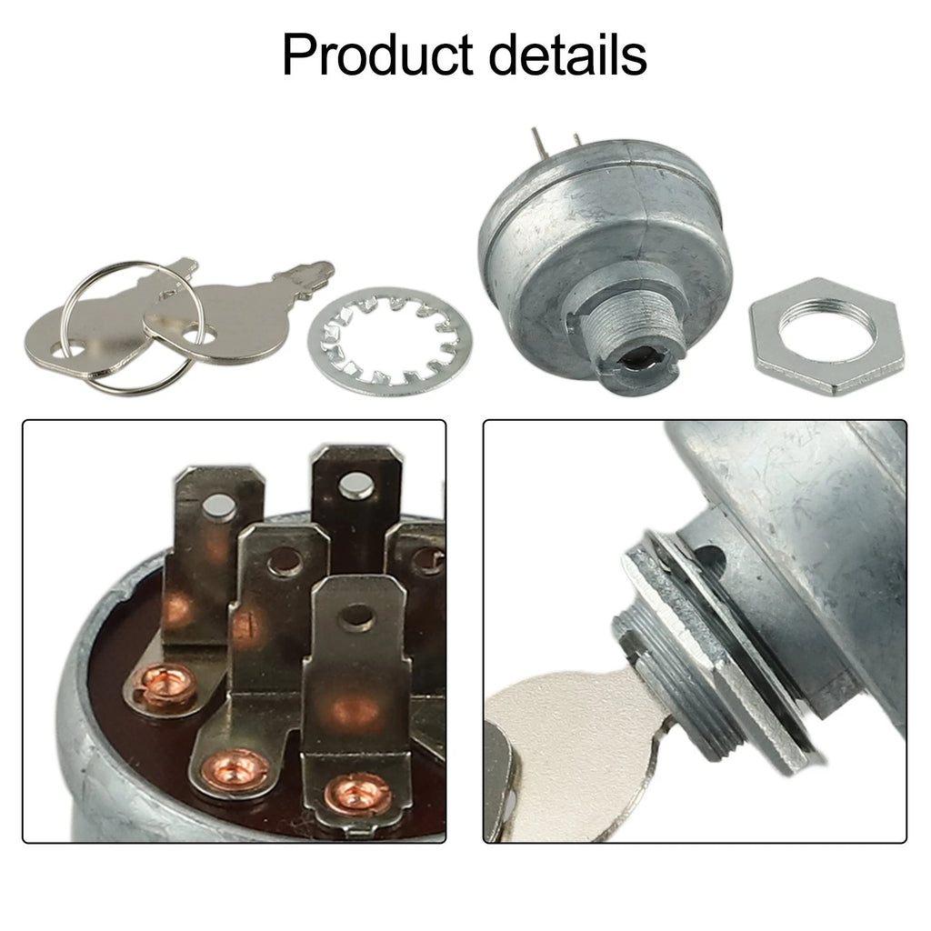 Ignition Starter Switch with 2 Keys for Lawn Tractor (7 Terminals)