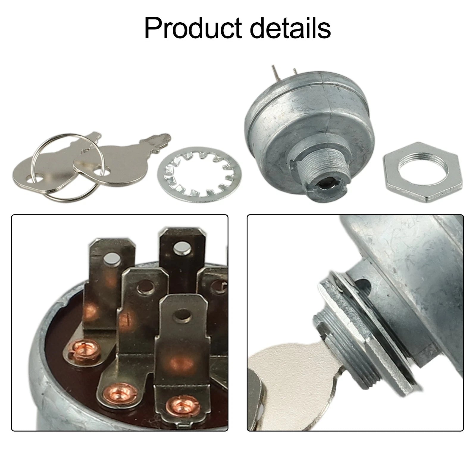 Ignition Starter Switch with 2 Keys for Lawn Tractor (7 Terminals)