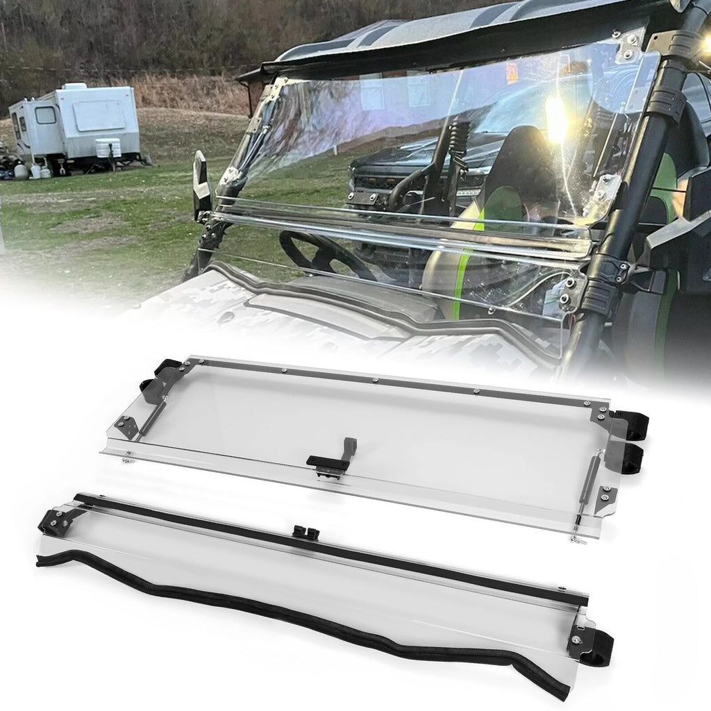 Folding Flip Windshield Scratch Resistant for Kawasaki Teryx 4 800/4 S (2016–2023)
