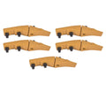 5X Bucket Teeth Assembly 6737322Y for Bobcat Skid Steer (Bolt-On, Flush Mount)