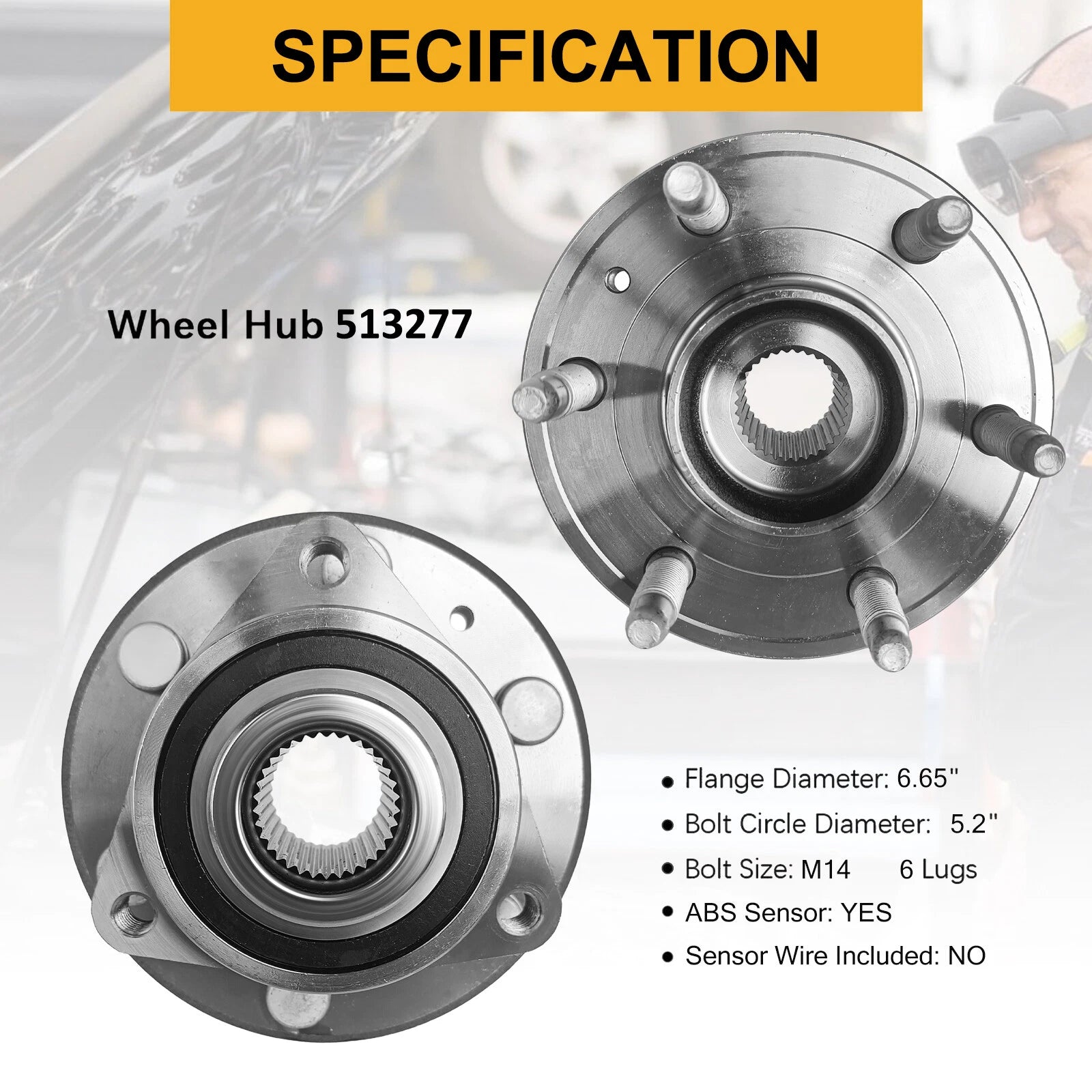 Set of 4 Wheel Hubs and Bearing Assembly 513277 for GMC Acadia (2007–2017)