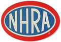 NHRA Logo Embossed Metal Wall Sign for Man Cave (22.5" x 11")
