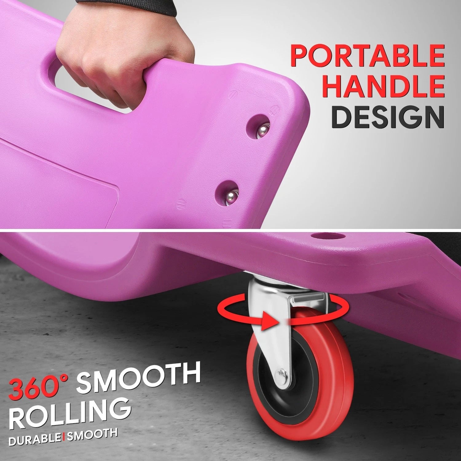 36" x 17" Ergonomic HDPE Automotive Creeper for Mechanics