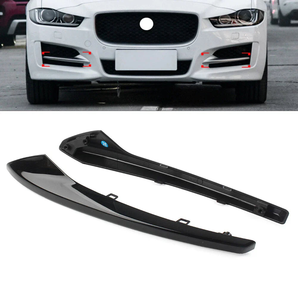 Black Front Bumper Outer Grill Covers for Jaguar XE R-Sport (2015-2019)