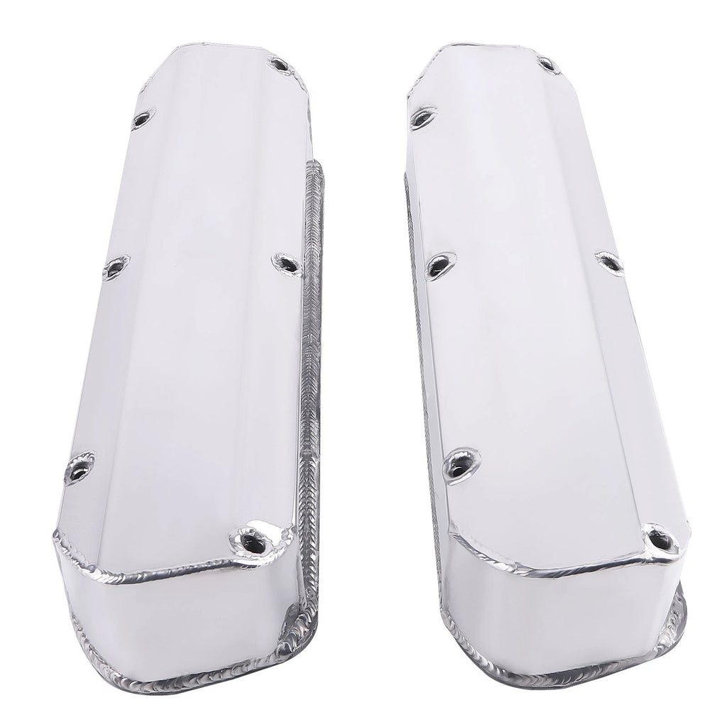 Billet Rail Valve Covers for Ford 260 289 302 351W V8 (Polished, Mounting Bolts)