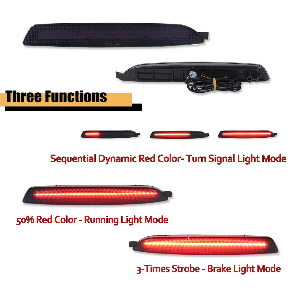 2X Smoked Rear LED Tail Brake Sequential Signal Lights for Kia Sorento (2011–2013)