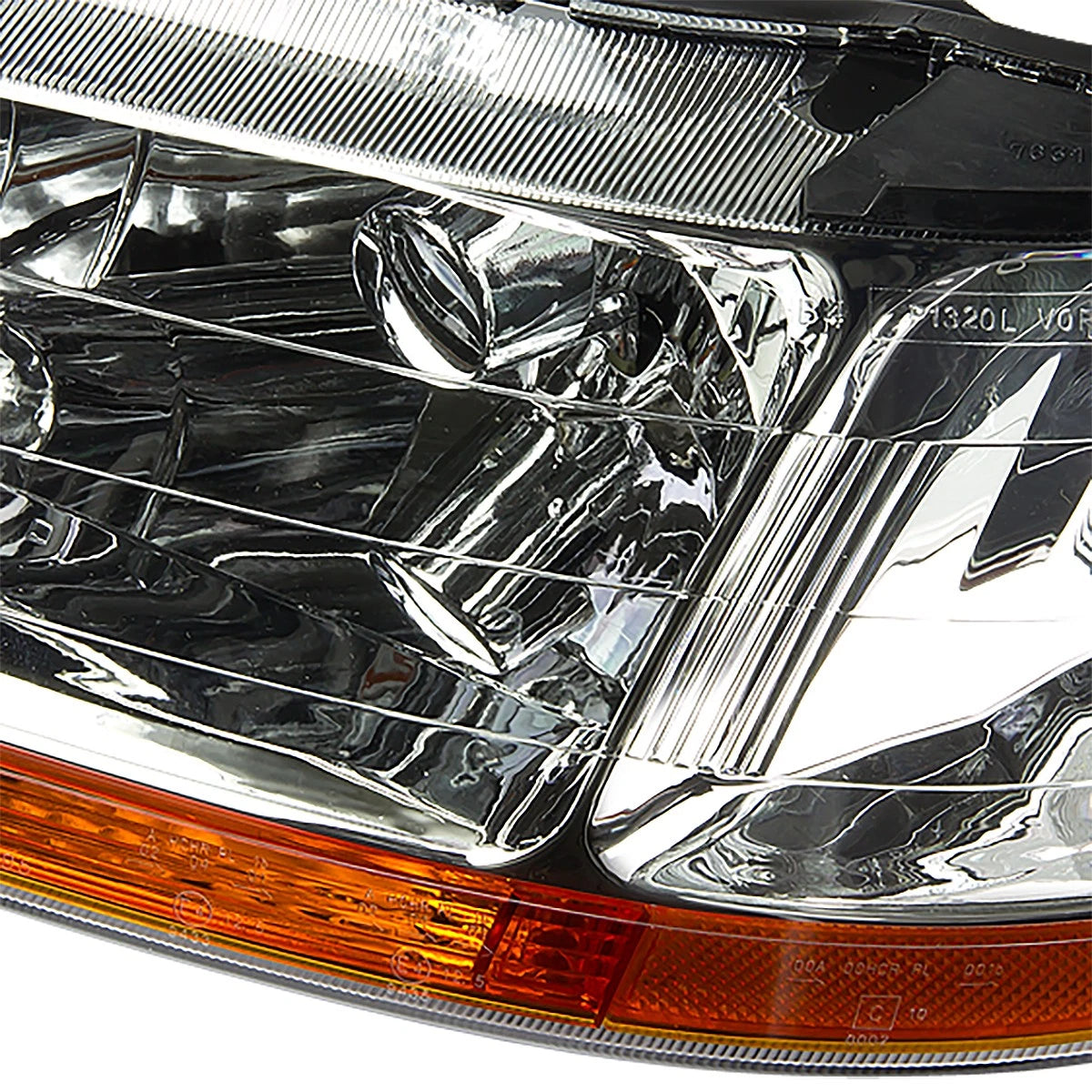 Pair Chrome Housing Amber Corner Headlight for Honda Accord (1998–2002)