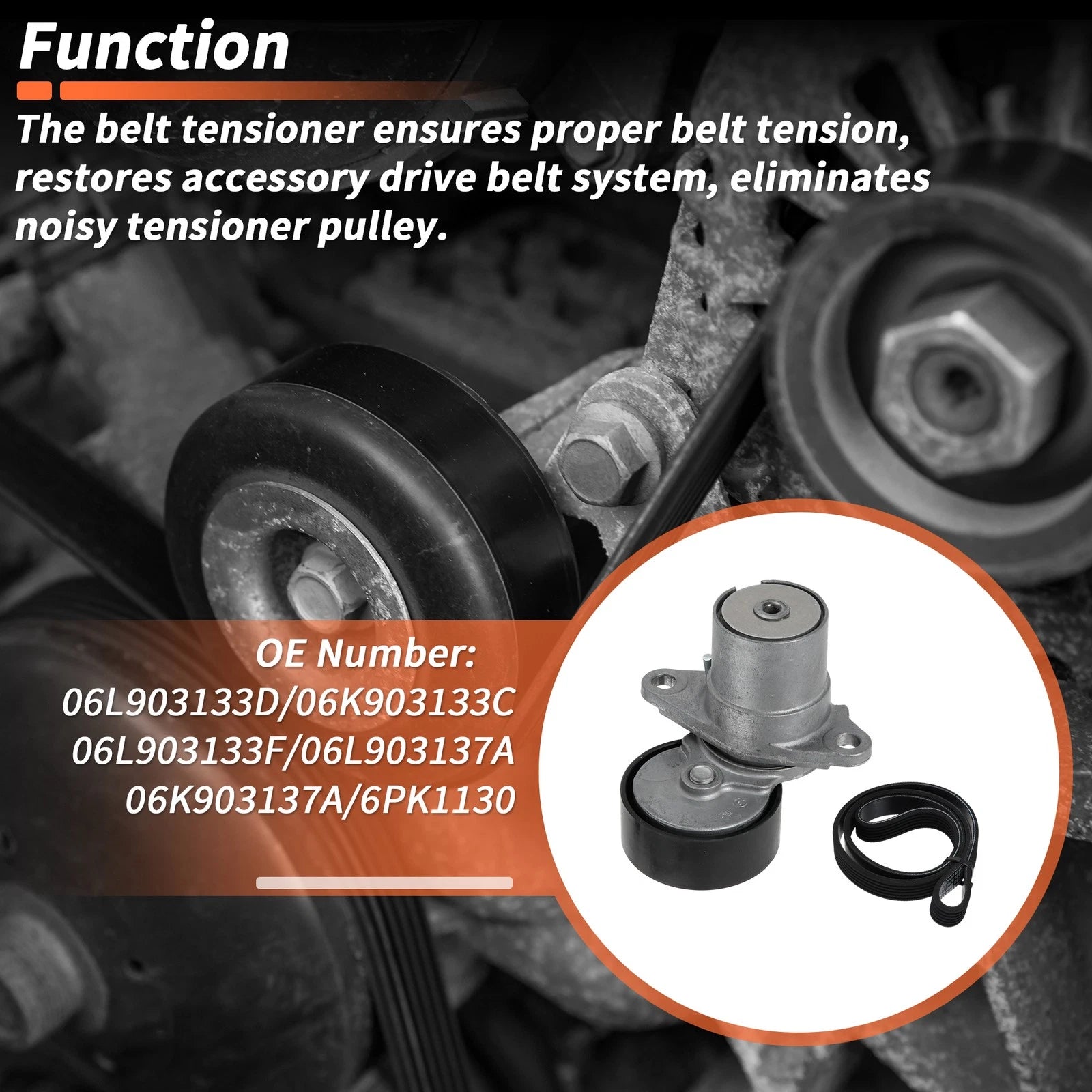 Set of 1 Drive Belt Tensioner Kit for Audi A1 (2015–2018) No. 06L903133D