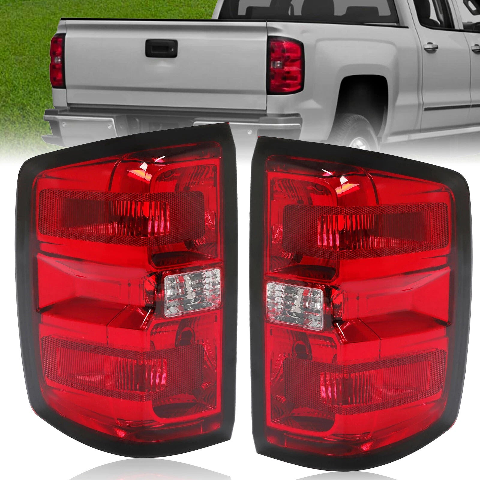 Set of 2 Rear Tail Lights for Chevy Silverado 1500 2500HD 3500HD (2014–2019)