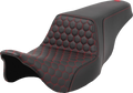SADDLEMEN Step-Up Seat for FL (2008–2023) 808-07B-17704, Honeycomb, Red Stitching