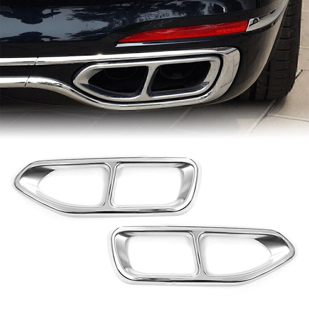 Silver Muffler Exhaust Pipe Output Cover Trim for BMW 7 Series G11 G12 (2016–2018)