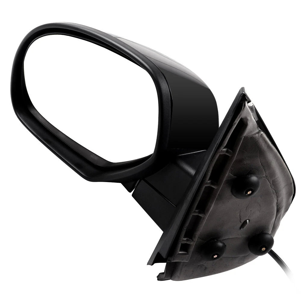 Set of 2 Black Smooth Power Heated Side Mirrors for Chevy GMC (2007–2013)