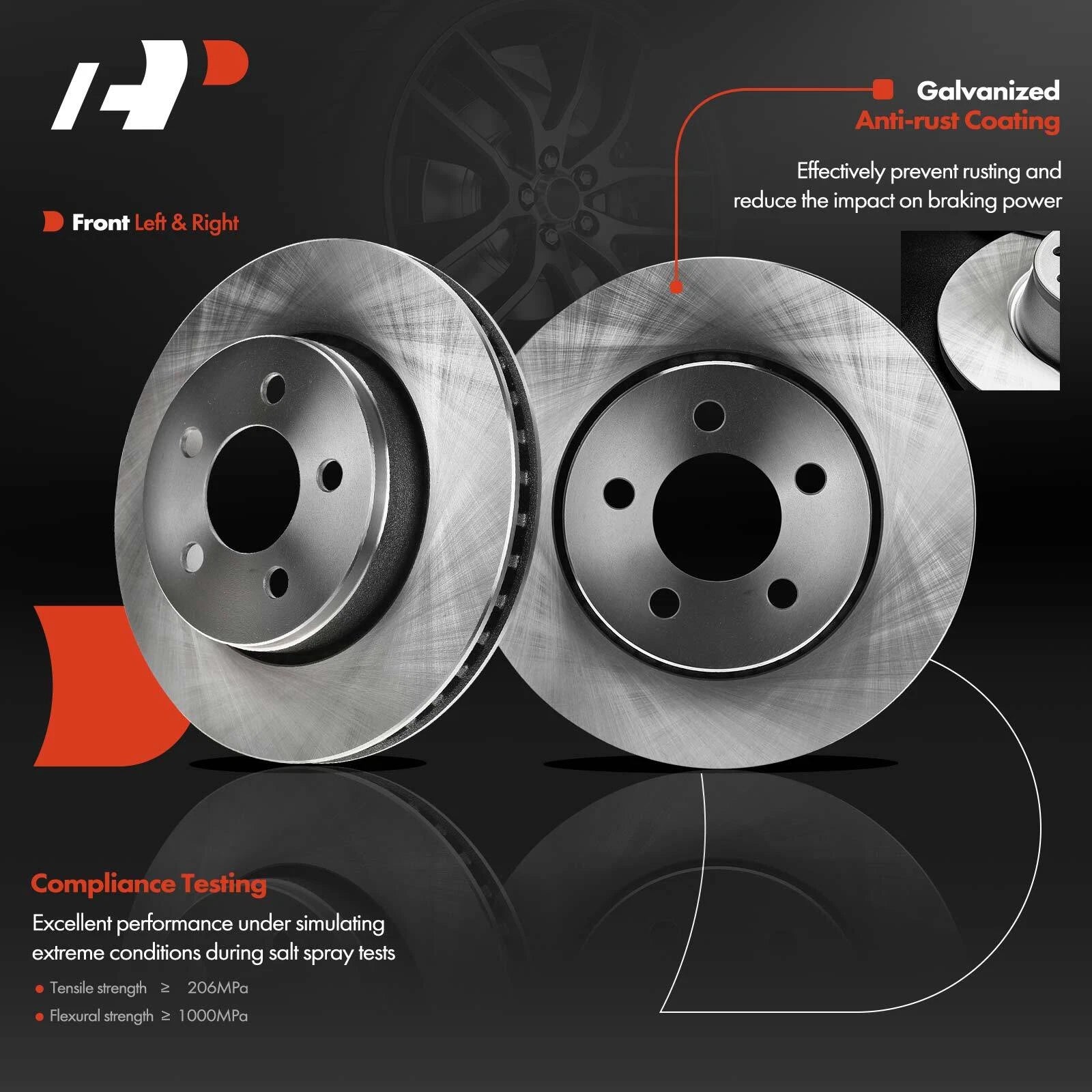Front Disc Brake Rotors & Pads Set for Jeep Liberty (2008-2012)