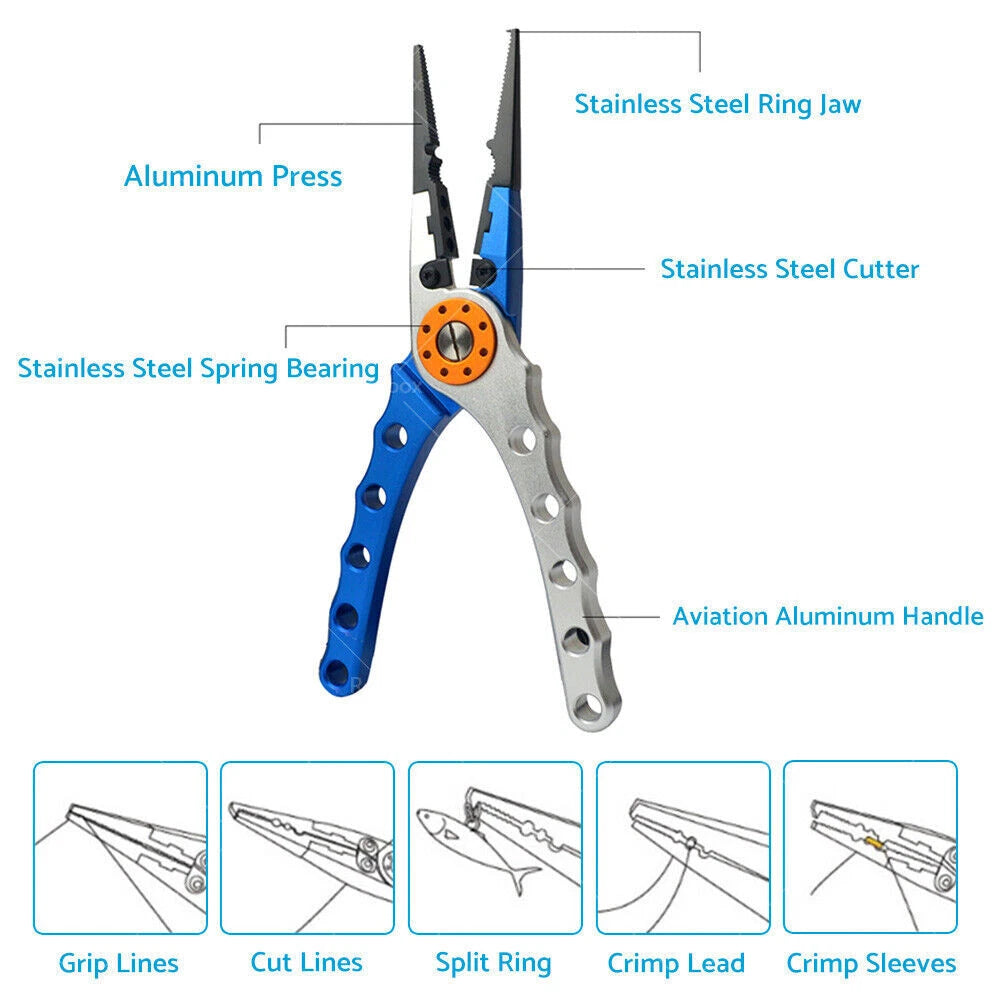 7.9" Aluminium Fishing Pliers Hook Remover for Fishing (Universal)