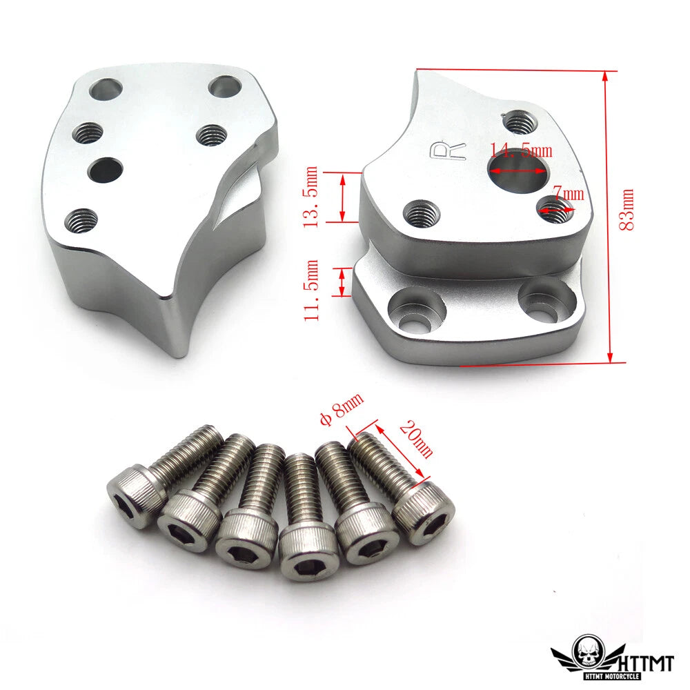 1 Inch Front Silver Handlebar Riser Spacers Kit for Yamaha FJR1300 (2001–2005)