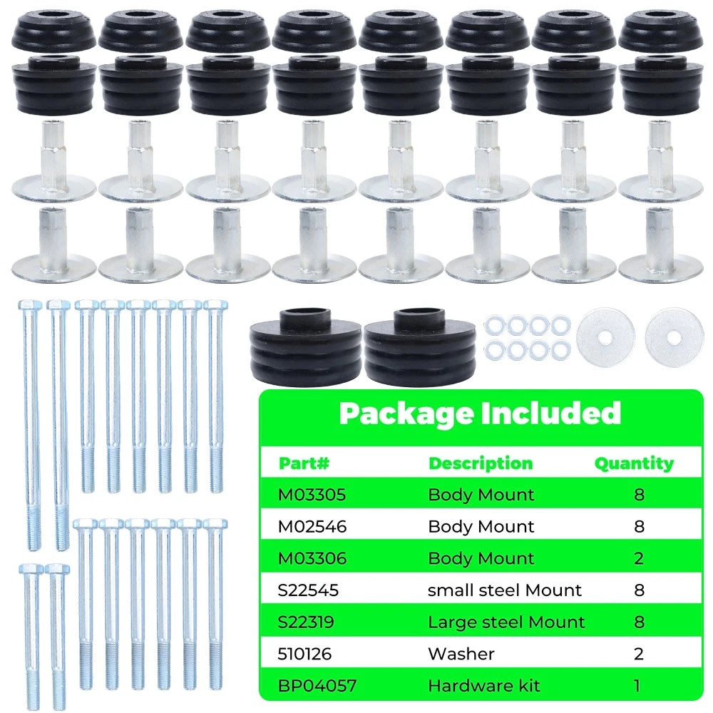 Body Cab Mount Bushings Kit for Ford F250 F350 Super Duty (1999–2007) KF04058BK