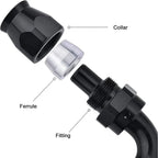 90 Degree PTFE Hose End Fitting Adapter for PTFE Hose (6AN) (4-Pack)