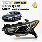 Full LED Headlight for Infiniti QX60 (2019–2020) w/Module w/o Motor