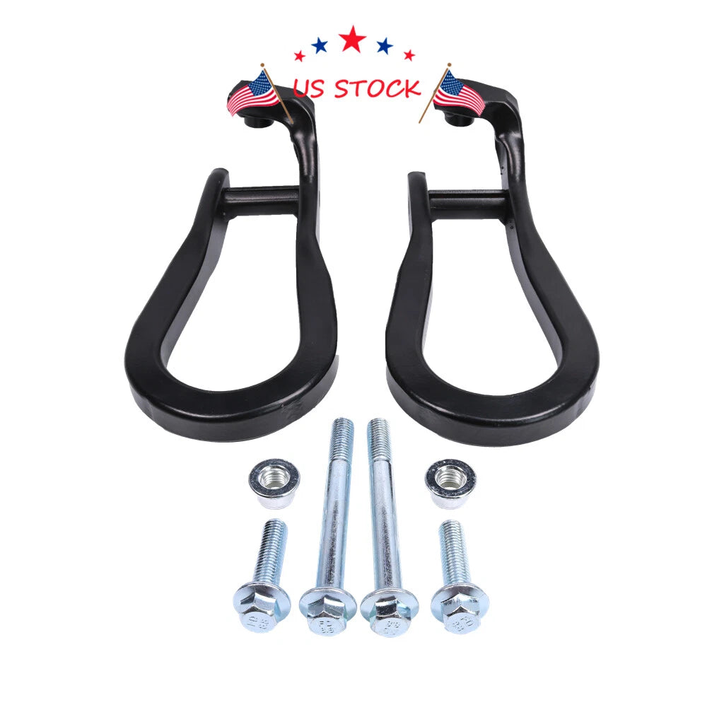 Set of 2 Black Tow Hooks for 2015–2019 Silverado GMC Sierra 2500HD 3500HD