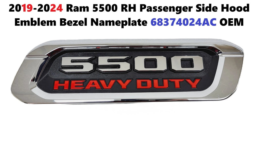 Hood Emblem Bezel Nameplate for Ram 5500 (2019–2024) 68374024AC