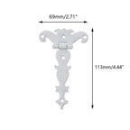 Set of 4 White Cabinet Butt Hinges for Jewelry Chest Toolbox
