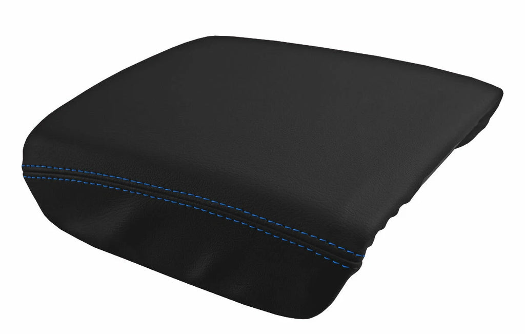 Leather Console Lid Armrest Cover for Honda Ridgeline (2006–2014) Blue Stitch