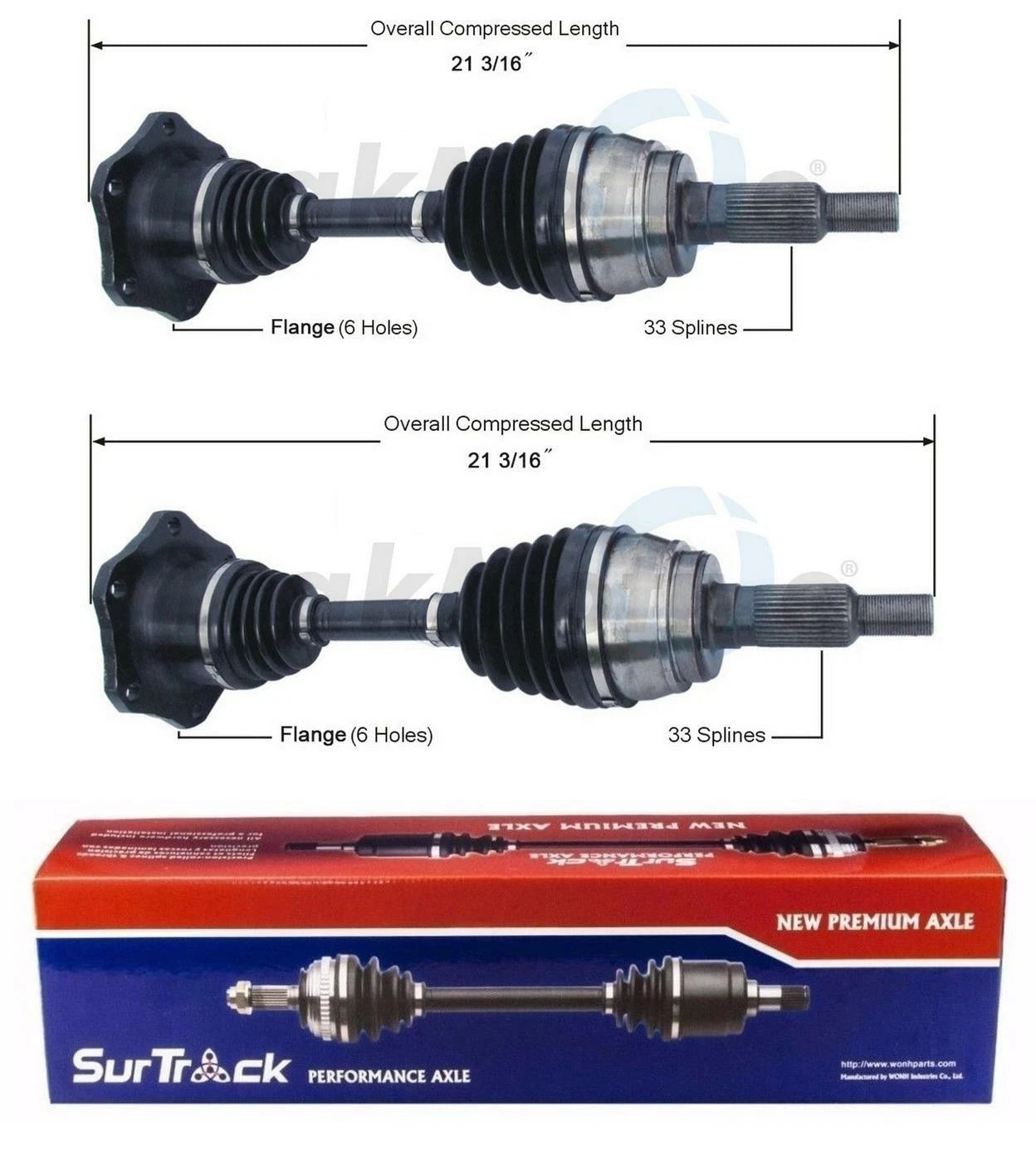 Surtrack Front CV Axle Shaft Kit for Chevrolet K1500 (1988–1991)