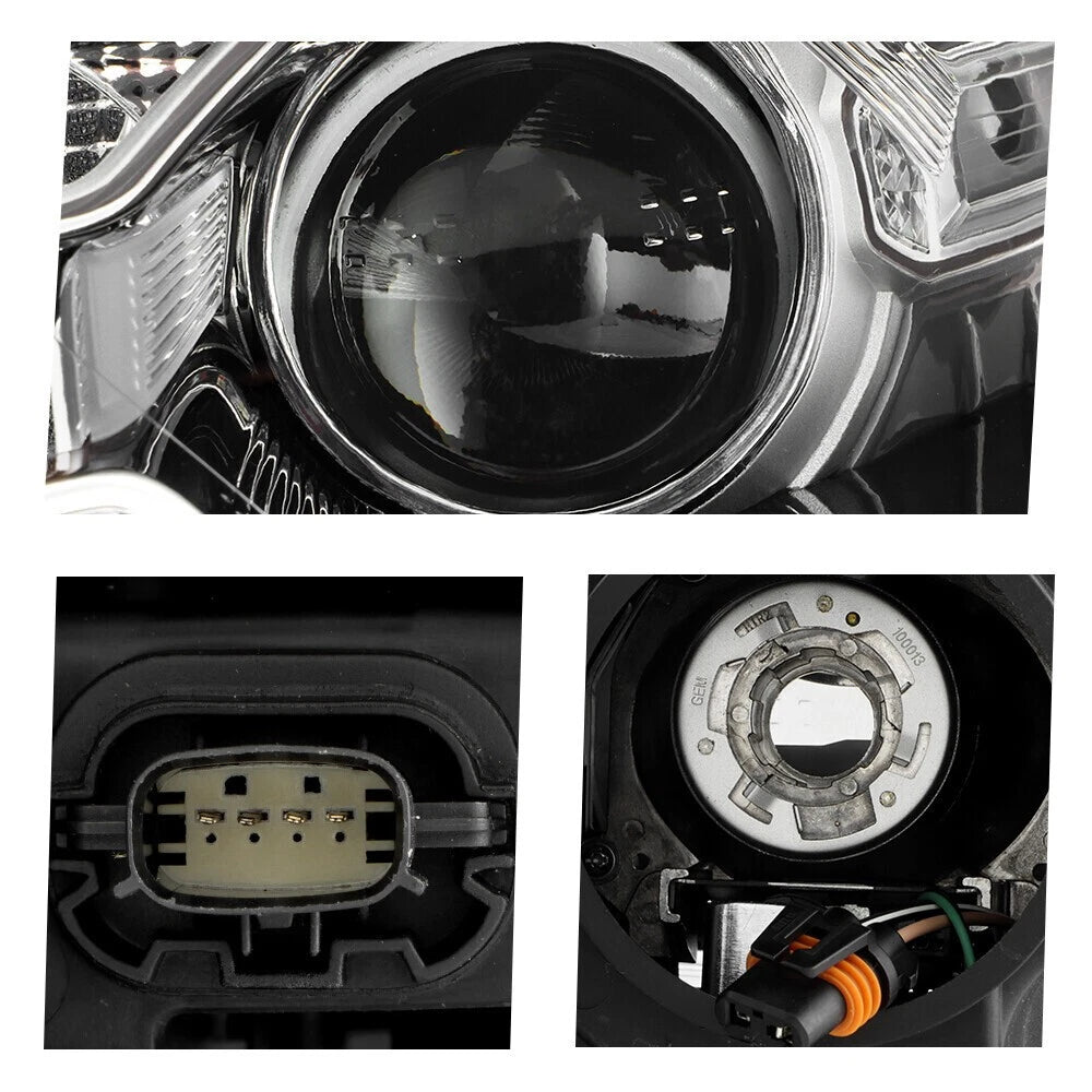 Halogen Headlight for Ford Taurus (2013–2014) Chrome Bezel w/Bulb LH