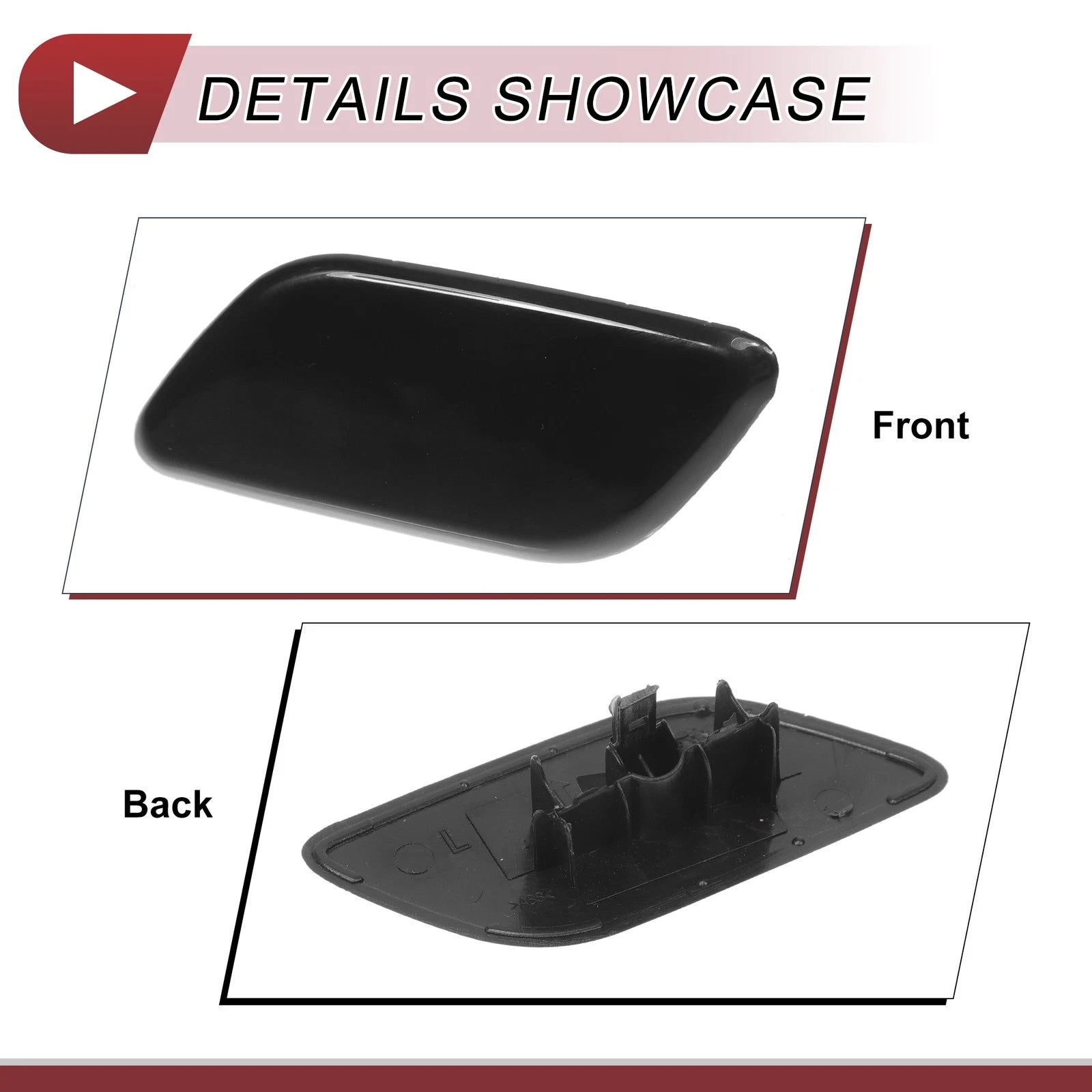 Front Left Washer Nozzle Cover Cap for Subaru Outback (2010–2018) Black