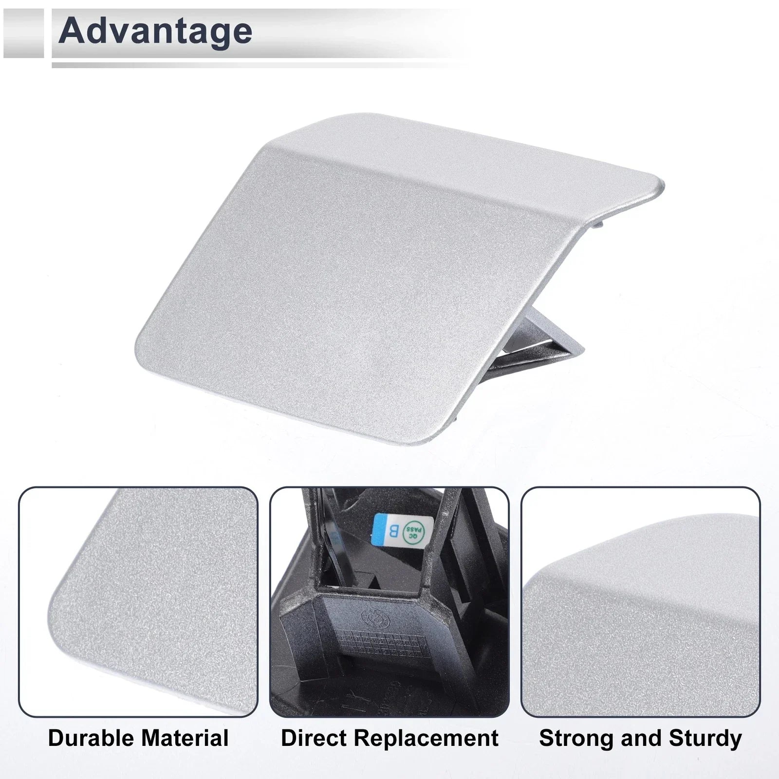 Front Left Side Bumper Headlight Washer Nozzle Cover Cap for BMW X5 Silver Tone